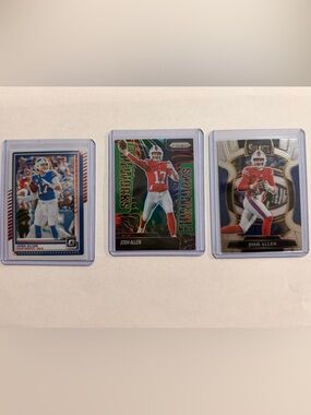 🔥Josh Allen Prizm "Fireworks" Football Card - Red/White/Green 3 CARD  LOT